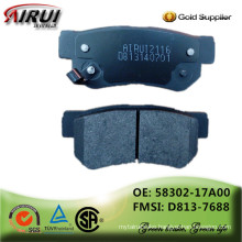 disc brake pads, OE quality, manufacturer hot sales auto parts(OE: 58302-17A00 / FMSI: D813-7688)